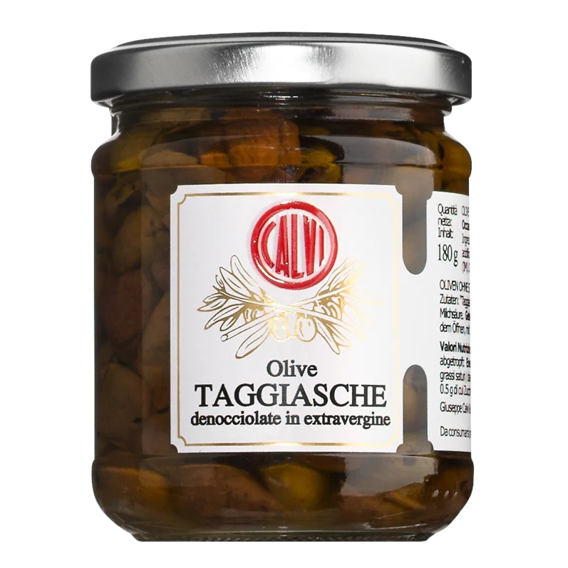 Taggiasca Oliven in nativem Olivenöl extra, ohne Stein (180g)